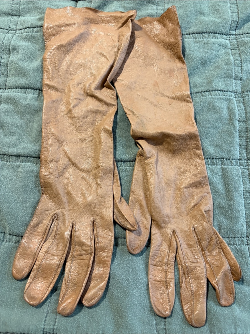 Classic Long Leather Gloves - Tan